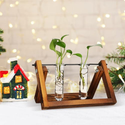 Yardwe 5Pcs Clear Glass Test Tubes Plant Propagation Station - Hydroponic Vases for Home and Office Decor