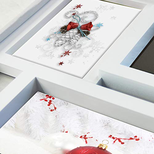 Jerry & Maggie - Photo Frame 22x17 White Friends Picture Frame Selfie Gallery Collage Wall Hanging for 6x4 Photo - 8 Photo Sockets - Wall Mounting Design - color: White, size: Friends/ Plain