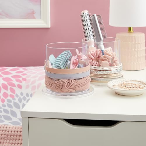 STORi Bella 2-Pack Headband and Scrunchie Holder | Clear Plastic Organizer Display Stand | Holds Hair Ties, Accessories, and Jewelry | Made in USA - style: Headband Holder Set of 2