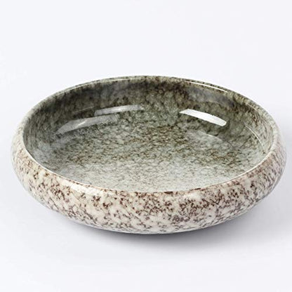 Uaral Salad Plate Appetizer Plate Stoneware Serving Dishes,Japanese Dish Set of 4,5.5 inch 14 oz (Emerald Green) - color: Green