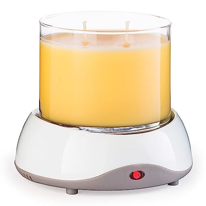 CANDLE WARMERS ETC. Auto Shutoff Candle Warmer Plate (White, Plug-in) – Modern Candle Wax Warmer with 8-Hour Timer - size: 04
