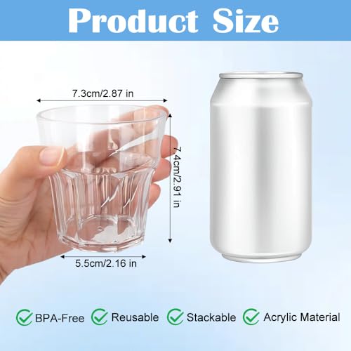 Plastic Drinking Glasses Set of 12, Unbreakable Water Tumbler, Acrylic Plastic Cups, Reusable Kids Drinking Cups for Children Kitchen Cocktail Picnic Party Juice Whiskey Wine (12pc-clear-160ml/5.4oz) - color: 12pc-clear-160ml/5.4oz