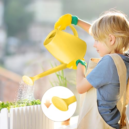 Plastic Watering Can - for Indoor and Outdoor House Plant Garden - with Long Spout - 1/2 Gallon - Yellow - color: Yellow