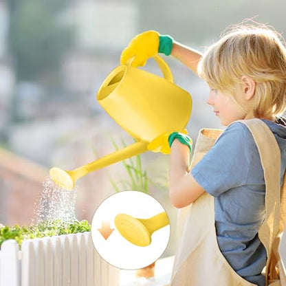 Plastic Watering Can - for Indoor and Outdoor House Plant Garden - with Long Spout - 1/2 Gallon - Yellow - color: Yellow