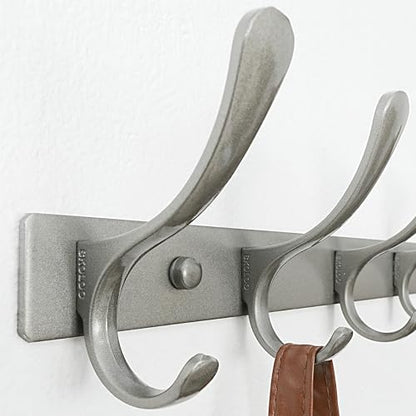SKOLOO Coat Rack Wall Mounted - 6 Hooks, Heavy Duty, Stainless Steel, Metal Wall Hangers, Sturdy Coat Hooks for Hanging Coats, Jacket, Clothes, Hat, Matte Grey - color: Matte Grey, size: 6 Hook(1 Pack)