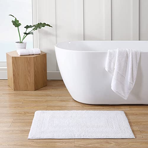 Nautica - Bath Rugs, Reversible Tufted Cotton Bath Mat, Soft & Absorbent, Oeko-Tex Certified (Micellar Solid White, 2-Piece) - color: White