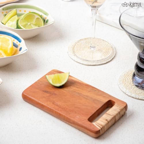 Karma, Acacia Wood Mini Cutting Board, Serving Board, Charcuterie Board, Mini - color: Wood, size: 7"L x 0.8"W