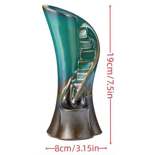 Unique Cloud Stairs Ceramic Waterfall Incense Holder, Paired with a Pack of Backflow Incense Cones. (Blue) - color: Blue