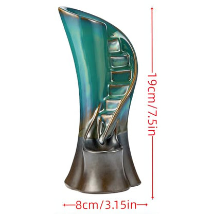 Unique Cloud Stairs Ceramic Waterfall Incense Holder, Paired with a Pack of Backflow Incense Cones. (Blue) - color: Blue