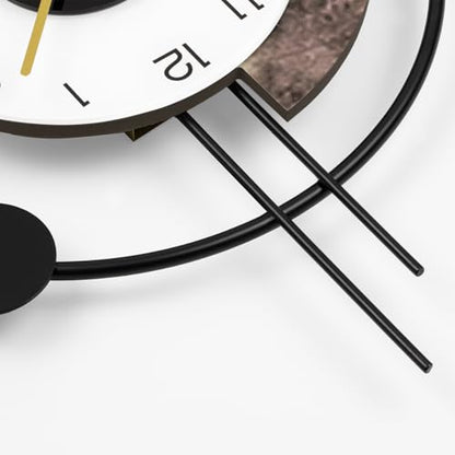 FLEBLE Large Wall Clock Decorative with Voice and Light Sensor Night Light | Glow in The Dark Silent Battery Operated Metal Pendulum Wall Clock for Kitchen Office Bedroom Living Room Decor, 14.9*29inch - size: 14.9*29inch