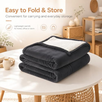 Electric Heated Blanket, Flannel and Sherpa, Full 72 x 84 in,Iron Gray | 9 heat settings | 1-10-hour timer | dual-sided comfort | machine washable | overheat protection - color: B-iron Gray, size: 72x84inches-Full