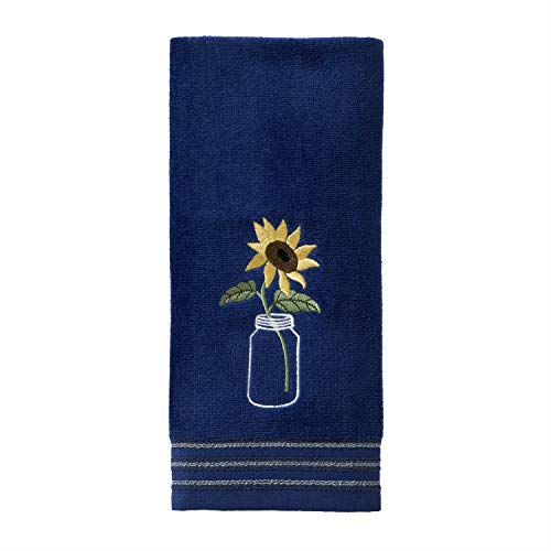 SKL Home by Saturday Knight Ltd. Sunflower in Jar Hand Towel (2-Pack), Blue - color: Sunflower in Jar, Blue