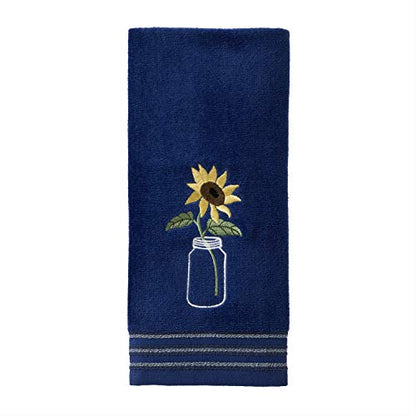 SKL Home by Saturday Knight Ltd. Sunflower in Jar Hand Towel (2-Pack), Blue - color: Sunflower in Jar, Blue
