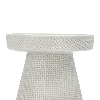 Main + Mesa Stoneware Pillar & Taper Candle Holders, Set of 2 - color: Light Graphite Gray, size: Set of 2