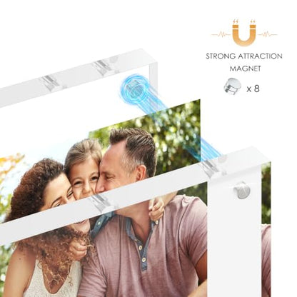 2.5x3.5 Acrylic Picture Frame 6 Pack, 20mm Thick, Tabletop Display | Double-Sided Transparent Magnetic Frameless Photo Frame, for Office or Home Decor, for Photos, Fits Home, Office - size: 2.5x3.5