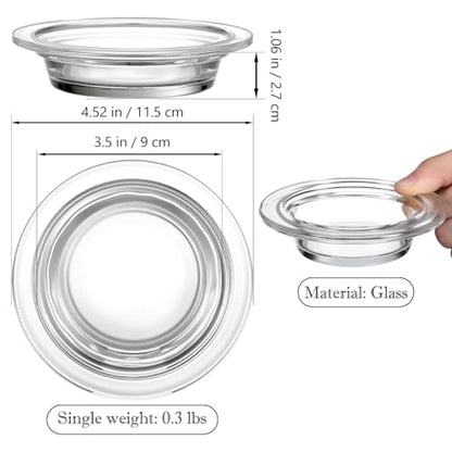 2Pcs Replacement Wax Heating Tray, 4.5in Glass Aromatherapy Tray Candle Melt Bowl, Wax Warmer Dish Oil Warming Plate, Candle Melting Burner Accessories Oil Warmers for Scents Heating