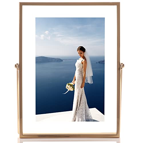 Lawrence Frames Metal Easel Float Picture Frame, 4x6, Gold - color: Gold, size: 4x6
