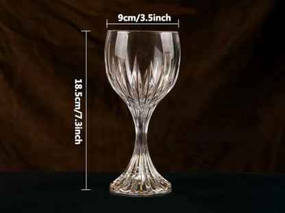 MAGCOLOR Hand Painted Gold Wine Glass Crystal Cup Set of 2,Wine Glass Tumbler-7.3 inch tall-Classic Durable Red/White Wine Glasses For Party.