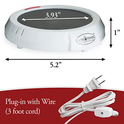 Candle Warmers Etc. Original Candle Warmer Plate (White, Plug-in) – Electric Candle Wax Melter Plate for jar Candles - size: 02
