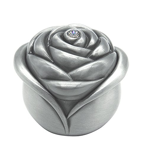 Vintage Rose Flower Style Antique Women Trinket Jewelry Gift Box Necklace Earrings Ring Storage Case, Sliver, Small - color: Rose, size: Small
