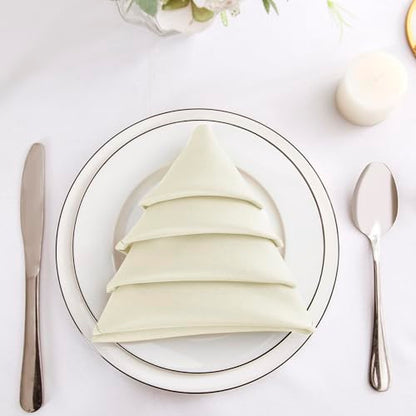 Bailarina Cloth Napkins Set of 80,17x17 inches Dinner Napkins Cloth Washable,Polyester Square Table Cloth Napkin Bulk with Hemmed Edges Ideal for Banquets, Parties and Weddings-Ivory - color: Ivory