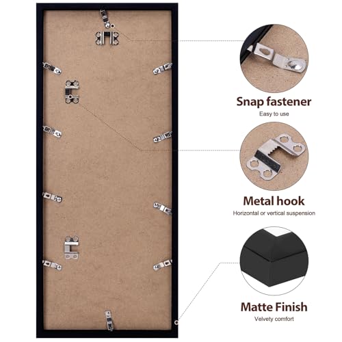 Fixwal 8x20 Collage Picture Frame, Holds Four 4x6 Photos, PVC | Shatter Resistant Plastic Cover, Wall Decor - size: 8x20（4-4x6）