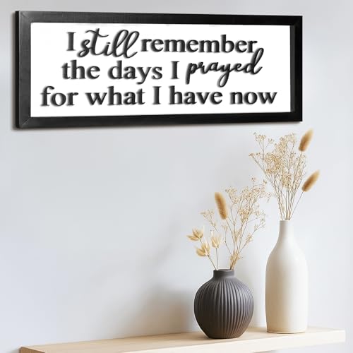 Ripeng 3D I Still Remember The Days I Prayed Sign Wall Decor Wooden Entryway Hallway Decor, Above Door Plaque Bible Verse Christian Wall Art for Christmas Family Living Room Bedroom, 15.7" x 5.9" - style: I Still Remember the Days I Prayed