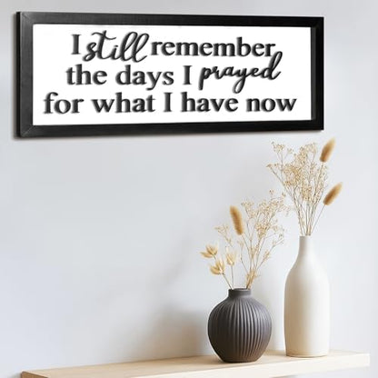 Ripeng 3D I Still Remember The Days I Prayed Sign Wall Decor Wooden Entryway Hallway Decor, Above Door Plaque Bible Verse Christian Wall Art for Christmas Family Living Room Bedroom, 15.7" x 5.9" - style: I Still Remember the Days I Prayed