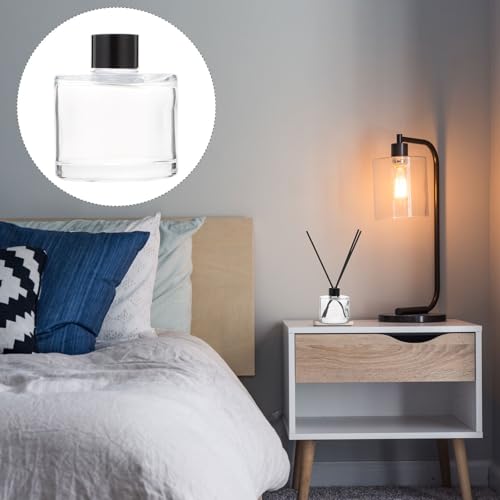 HOMSFOU Glass Aromatherapy Bottles Diffusing Fragrance and Decorating Interior Space 50ml Elegant Reed Diffuser Bottles for Essential Oils for Office or Home