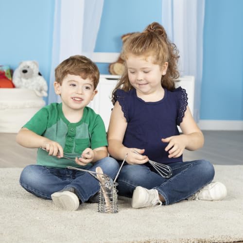 Melissa & Doug Stir & Serve Cooking Utensils (7 pcs) - Stainless Steel & Wooden Play Kitchen Accessories, Preschool Learning Toys for Girls & Boys 3+