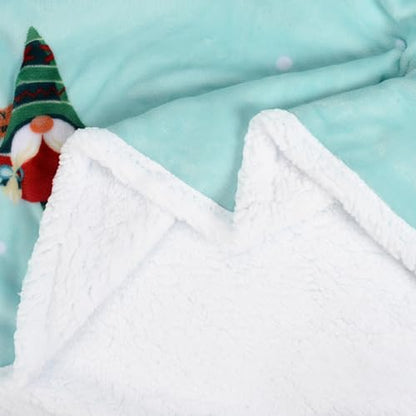 Catalonia Christmas Elf Sherpa Throw Blanket, Xmas Theme Throws, Plush Fleece Couch Blanket, Super Soft, Comfy, Cozy, Fluffy, Ugly - color: Xmas Elf Green, size: 50"x60"
