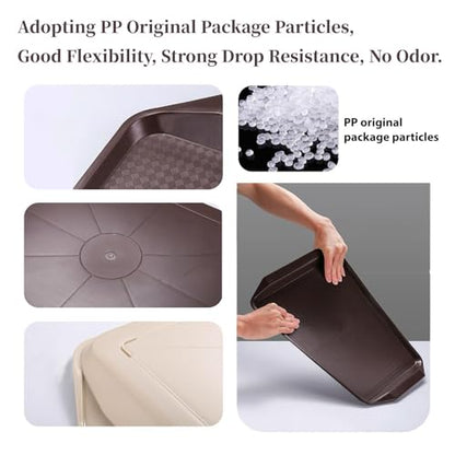 Plastic Tray 3 Pack Shoe Mat Boot Trays for Garden, Bedroom, Entrance Area, Garage Boot Mat,Khaki - color: Khaki