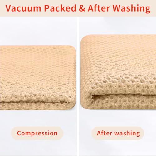 Homaxy 100% Cotton Waffle Weave Kitchen Dish Cloths 12-Pack, Apricot | 12 x 12 Inches, Ultra Soft Absorbent Dish Towels, Quick Drying Dish Rags with Hanging Loop - color: Apricot, size: 12 X 12 - 12 Pack