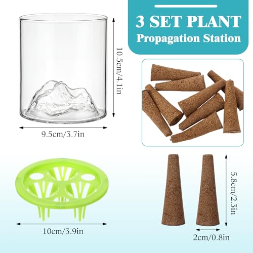 3 Sets Hydroponic Planter Pot Kit Plant Propagation Station Vase Terrarium Glass Planter Indoor Self Watering Planters Herb Garden Kit for Seed Starting Root Monitoring Garden