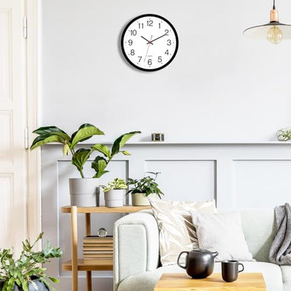 Foxtop 2 Pack 12" Wall Clock Silent Battery Operated Analog Clock, Black | Non Ticking, Modern, Round, Easy to Read, Classroom, School, Office, Living Room, Bedroom - color: Black, size: 12 Inch - 2 Clocks