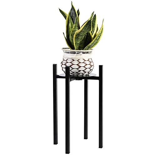 Sunnyglade 15" High Plant Stand Indoor Metal Potted Plant Holder Sturdy | Plant Stand Indoor Galvanized Steel Pot Stand with Stylish Mid-Century Design, Medium for Indoor Outdoor House Garden & Patio