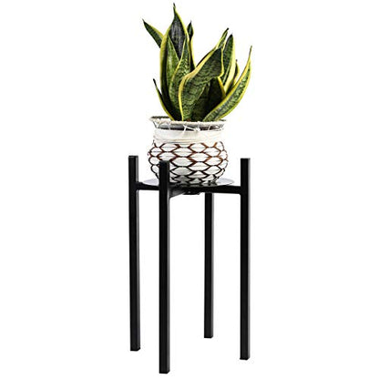Sunnyglade 15" High Plant Stand Indoor Metal Potted Plant Holder Sturdy | Plant Stand Indoor Galvanized Steel Pot Stand with Stylish Mid-Century Design, Medium for Indoor Outdoor House Garden & Patio