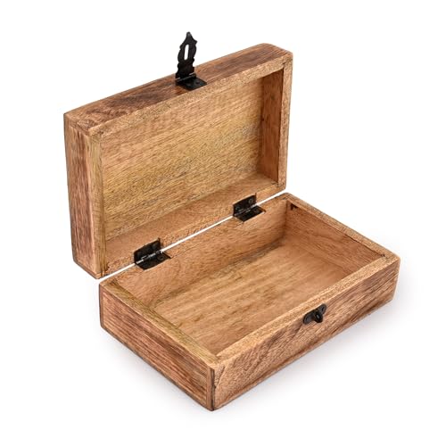Handmade Mango Wood Tree of Life Engraving Beautifully Keepsake Box Jewellery Organiser Unique Gift Ideas for Men & Women (Flame Work Finish)