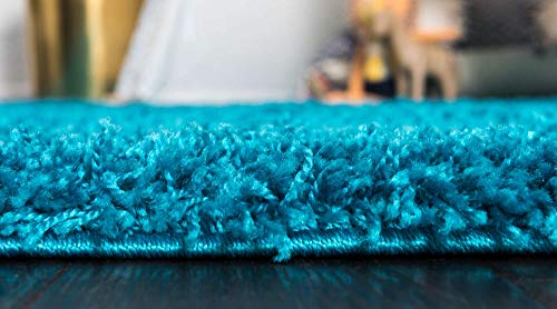 Unique Loom Solid Shag Collection Area Rug (2' x 3' 1" Rectangle, Turquoise) - color: Turquoise, size: 2' x 3'1" (Rectangular)