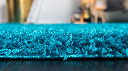 Unique Loom Solid Shag Collection Area Rug (2' x 3' 1" Rectangle, Turquoise) - color: Turquoise, size: 2' x 3'1" (Rectangular)
