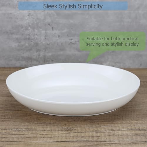 EIKS Ceramic Deep Plates Oval Shaped Dishes, Size of L8.1 x W5.7 | For Serving Fish, Seafood, Appetizers, Salad, Snack in Home, Dinner, Entertaining Party - size: S Size (L8.1" x W5.7")