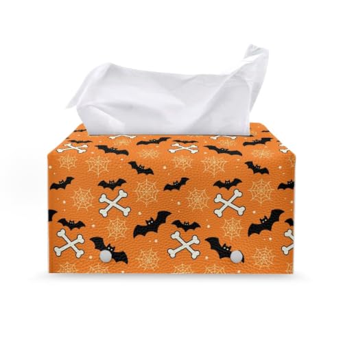 Bat Tissue Box Holder PU Leather Rectangular Tissue Box Waterproof Tissue Cover Tissue Box Cover Lightweight Decorative Tissue Box Organizer for Bathroom - color: Bat5