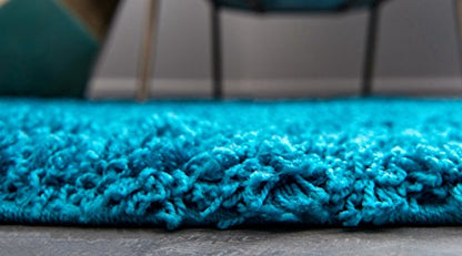 Unique Loom Solid Shag Collection Area Rug (2' 2" x 6' 5" Runner, Turquoise) - color: Turquoise, size: 2'2" x 6'5" (Rectangular)