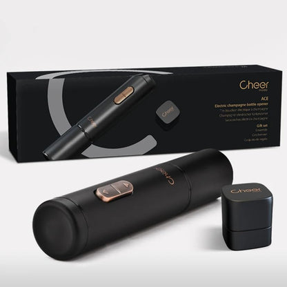 Wine Enthusiast x Cheer Moda Electric Sparkling Wine Opener – Automatic Champagne Bottle Opener with Cork Release & Stopper – Stainless Steel Electric Wine Tool – Battery Powered – U.S. Exclusive - color: Sparkling Wine