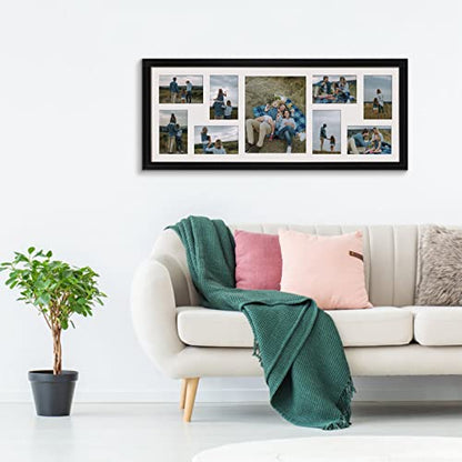 WIFTREY 2 Pack 4x6 Picture Frames Collage with 9 Openings, Display Eight 4 x 6 Pictures and One 8x10 Photos for Wall Mounting, Black - color: Black, size: 9 Openings - 2 Pack