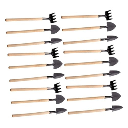 FRCOLOR Mini Garden Tool Set for Indoor Succulent Plants, 18pcs Gardening Planting Tools Kit with Hand Shovel, Trowel, and Rake for Potted Flower Care and Soil Cultivation