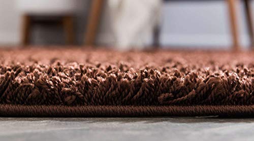 Unique Loom Solid Shag Collection Area Rug (2' x 3' 1" Rectangle, Chocolate Brown) - color: Chocolate Brown, size: 2' x 3'1" (Rectangular)