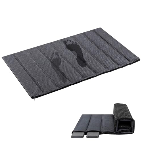 Heagoale Ultra Quick Drying Stone Bath Mat Diatomaceous Earth Shower Mat Non-Slip Foldable Dish Drying Mats for Bathroom Floor, Kitchen Counter, Pet, 23x15, Cool Gray - color: Grey