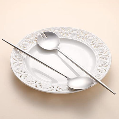 Salad Servers,Spoon and Fork Set 11.41 inch,18/10 Stainless Steel Salad Serving Silver - color: silvelr