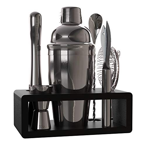 Highball & Chaser Cocktail Shaker Set: Bartender Kit for Home Bar Mixology Cocktail Bar Set Plus E-Book with 30 Recipes - color: Gunmetal